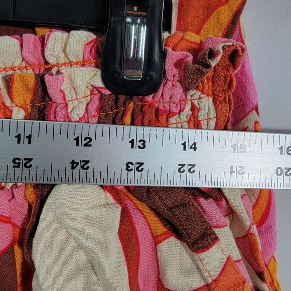 2 Pcs Ava & Viv Linen Blend 70’s Groovy Top & Bottom Orange Colorful Print XXL - Picture 10 of 10